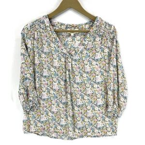 Cynthia Rowley Women's Daisy Blouse Light Flowy Spring Floral Blue Pink Size 3X